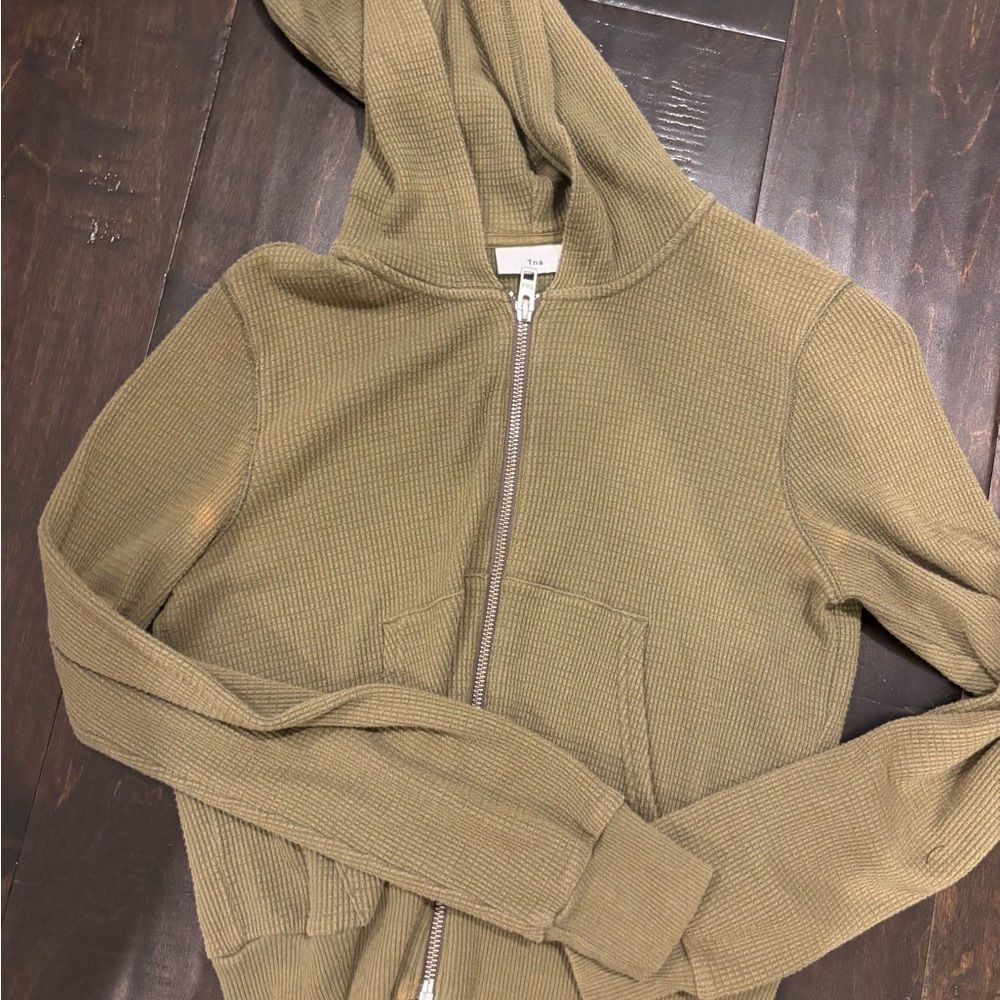 Aritzia Waffle Zip-Up Hoodie